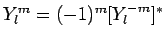 $Y_l^m = (-1)^m [
Y_l^{-m}]^*$