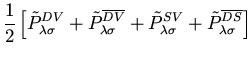 $\displaystyle \frac{1}{2} \left[
{\tilde P}_{\lambda \sigma}^{DV}
+ {\tilde P}_...
... P}_{\lambda \sigma}^{SV}
+ {\tilde P}_{\lambda \sigma}^{\overline{DS}}
\right]$