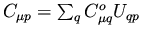 $C_{\mu p} =
\sum_{q} C_{\mu q}^{o} U_{qp}$