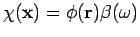 $\chi({\mathbf x})
= \phi({\mathbf r}) \beta(\omega)$